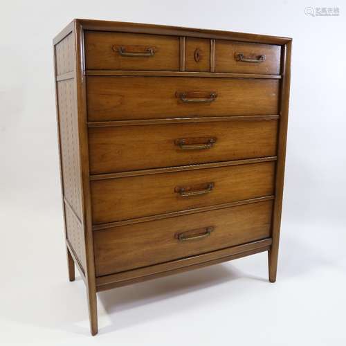 A mid-century American chest of drawers by Drexel, stamped t...