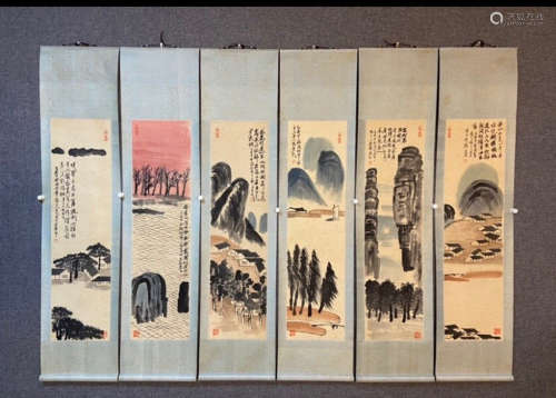 SET OF QI BAISHI LANDSCAPE PATTERN PAINTINGS