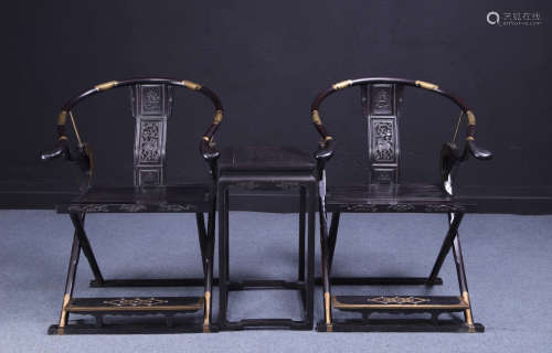 SET OF ZITAN CHAIRS&STAND