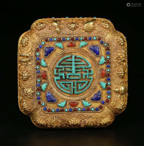 GOLD AUSPICIOUS PATTERN BOX