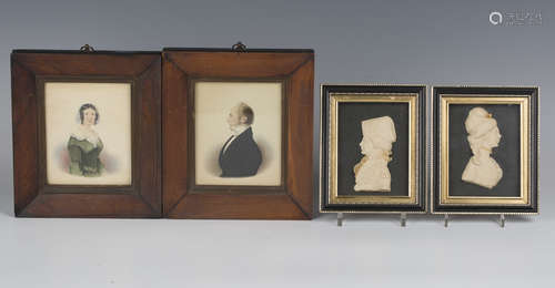 A pair of 20th century wax relief profile portraits of Lord ...