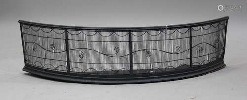 A Regency wirework bowfront fender, height 30cm, width 118cm...