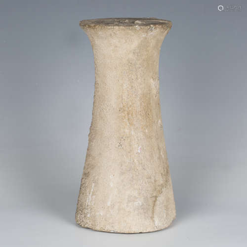 A Bactrian stone column idol, 3000-2000 BC, the top with typ...