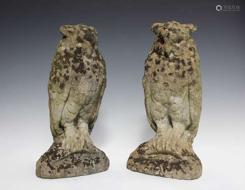 A pair of 20th century cast composition stone garden models ...