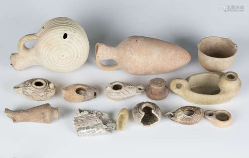 A group of archaeological antiquities, including a Byzantine...