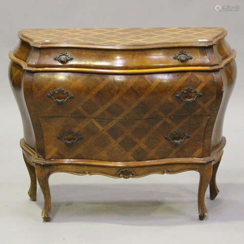 An early 20th century Louis XVI style walnut and parquetry v...