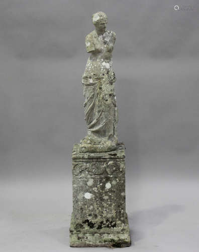 A 20th century cast composition stone garden figure of the V...