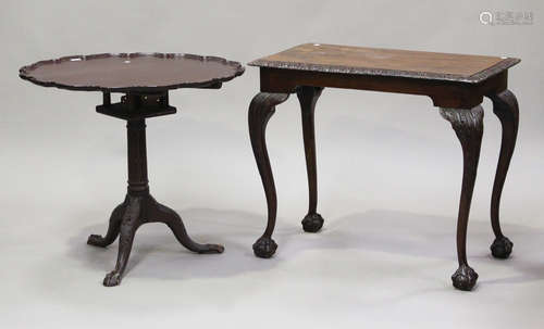 A 20th century George III style mahogany tip-top wine table ...