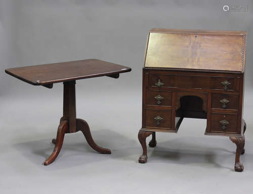 An early Victorian mahogany rectangular tip-top wine table, ...