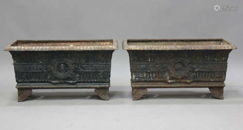 A pair of late 19th/early 20th century cast iron rectangular...