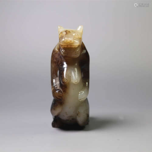 A russet jade carving of a Stand bear