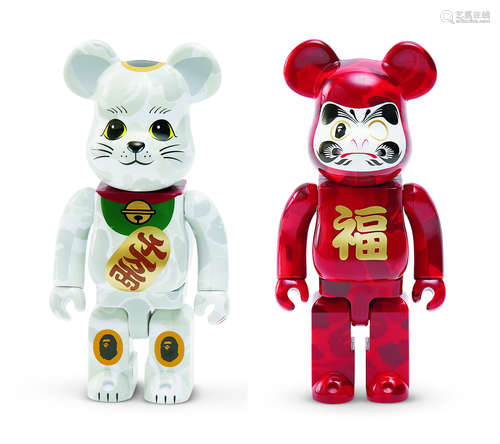 BE@RBRICK BAPE® 招财猫&达摩 100% & 400%