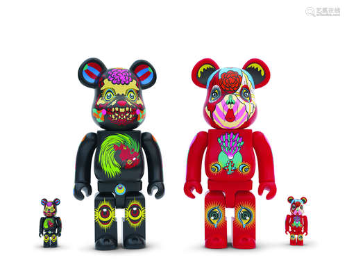 BE@RBRICK 田名网敬一 100％ & 400％ 赤、黑