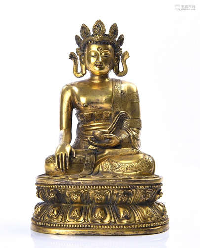 GILT BRONZE BUDDHA STATUE