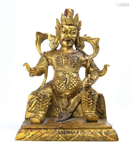 GILT BRONZE CAISHEN STATUE