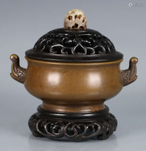 COPPER CENSER WITH BEAST EARS