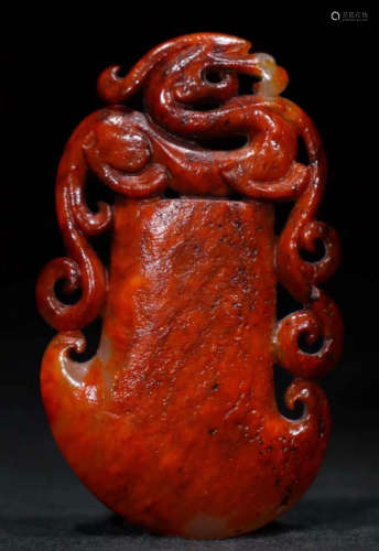 HETIAN JADE PENDANT CARVED WITH DRAGON