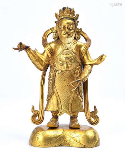 GILT BRONZE CAISHEN STATUE