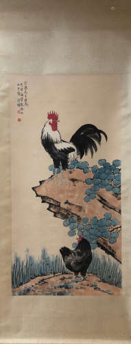 XUEBEIHONG MARK ROOSTER PATTERN VERTICAL AXIS PAINTING