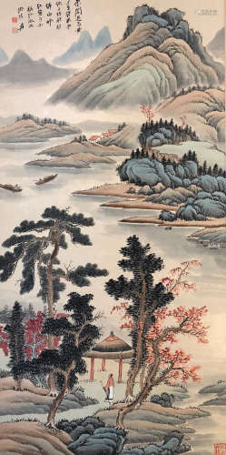 Chinese Painting Of Landscape And Figures - Zhang Daqian