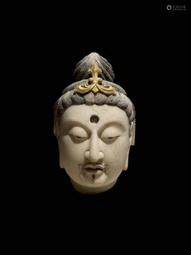 Chinese White Marble Buddha Head