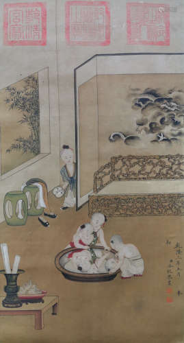 Chinese Painting Of Figures - Leng Mei