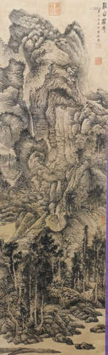 Chinese Painting Of Ink Landscape - Kangxi