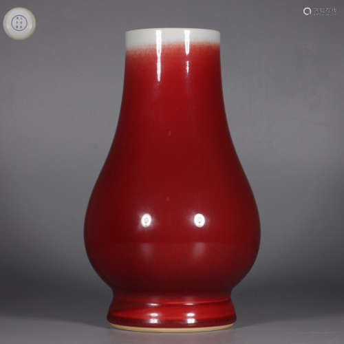 Chinese Ji Red Glazed Porcelain Bottle