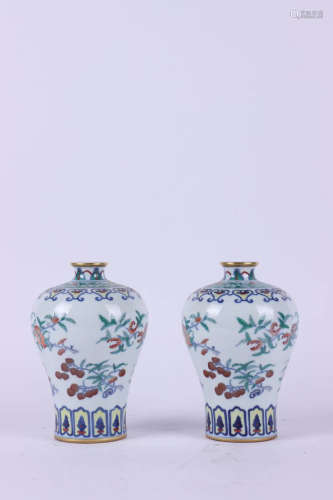 Chinese Doucai Porcelain Bottle