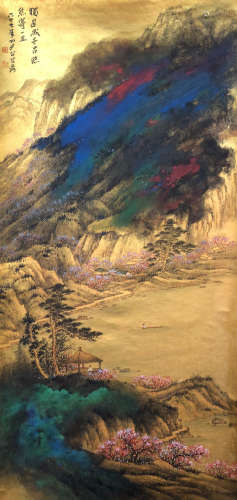 Chinese Painting Of Landscape On Golden Paper - Zhang Daqian