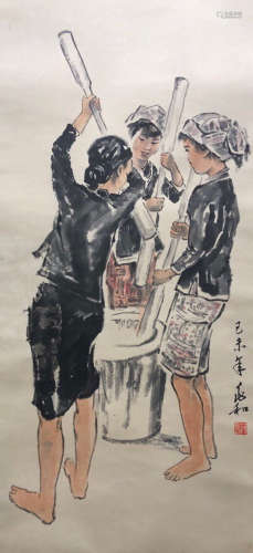 Chinese Painting Of Figures - Jiang Zhaohe