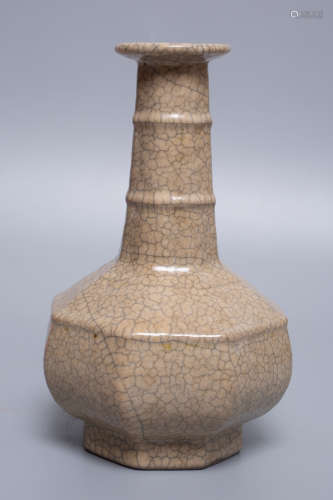 Chinese Gey Wave Porcelain Bottle