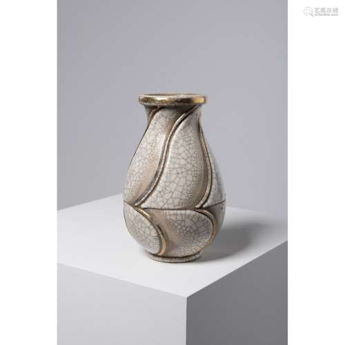 勒内-布特豪（1886-1986），别名让-多里斯花瓶釉面陶瓷强化黄金背面...