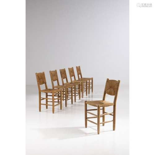 夏洛特-佩里昂 (1903-1999)19号套间的六把椅子，名为 