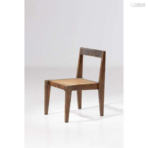 皮埃尔-让内(Pierre Jeanneret) (1896-1967)可拆装的椅子柚木和藤...