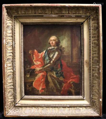 十八世纪末的法国学校萨克斯侯爵的画像（？布面油画32,5 x 26,5 cm...