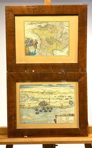 拍卖会上有两幅彩色版画，包括:- SEUTTER Matthieu.法国王国地图-...