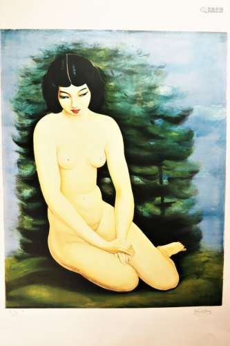 摩西-基斯林（1891-1953）之后年轻的裸体女人石版画编号为HC25 