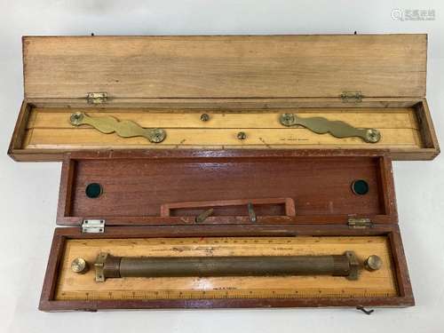 An boxwood and brass nautical rolling ruler, by W H Harling ...