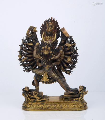 A GILT-BRONZE FIGURE OF VAJRABHAIRAVA