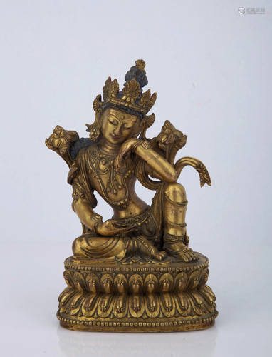 A GILT-BRONZE FIGURE OF GUANYIN