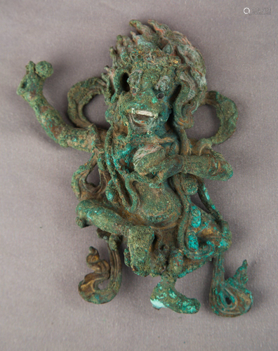 A BRONZE FIGURE OF PALDEN LHAMO