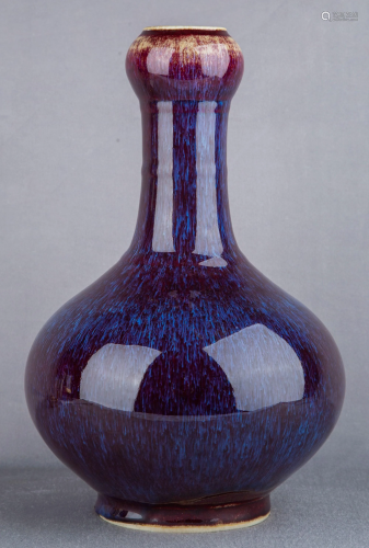 A FLAMBE-GLAZED VASE.MARK OF YONGZHENG