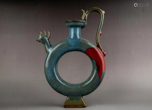 A JUNYAO-GLAZED EWER