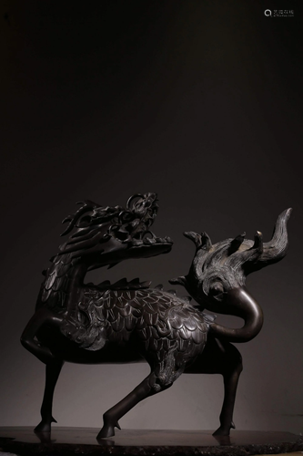 A BRONZE QILIN.QING PERIOD