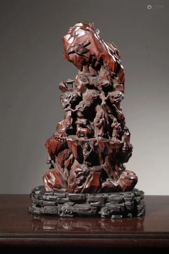 A CARVED ALOSEWOOD MOUNTAIN.REPUBLIC PERIOD