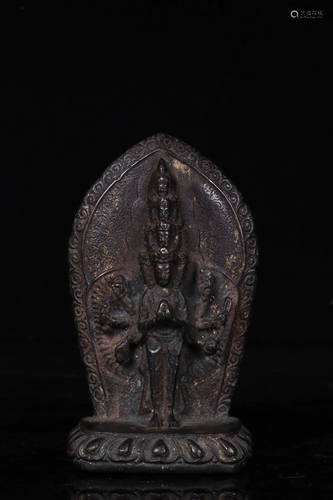 A GILT-BRONZE FIGURE OF GUANYIN.MING PERIOD