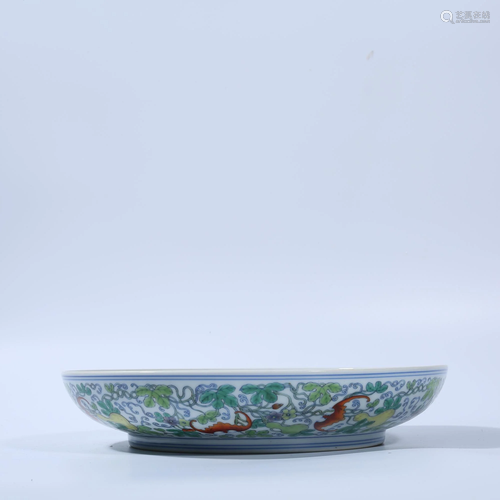 A DOUCAI DISH.MARK YONGZHENG