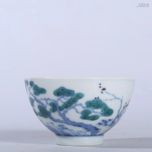 A DOUCAI BOWL.MARK OF YONGZHENG