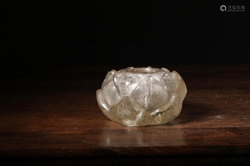 A CARVED CRYSTAL 'LOTUS' WASHER